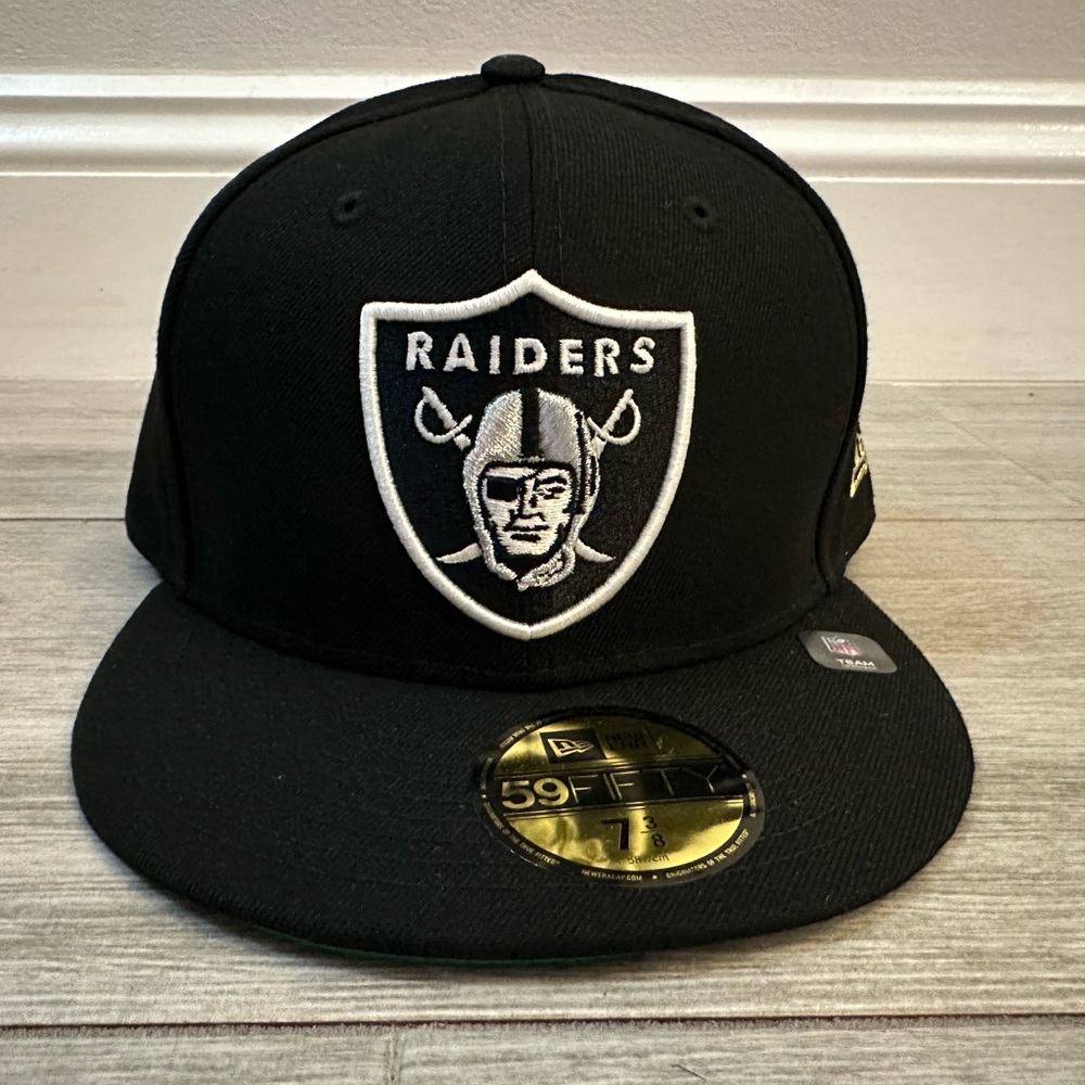 Las Vegas Raiders Hat Club Exclusive New Era Super Bowl Liner Black Fitted 7 3/8